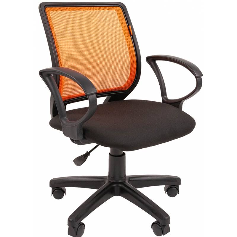 Кресло chairman 699 (Черно-оранжевый текстиль + сетка) главное фото